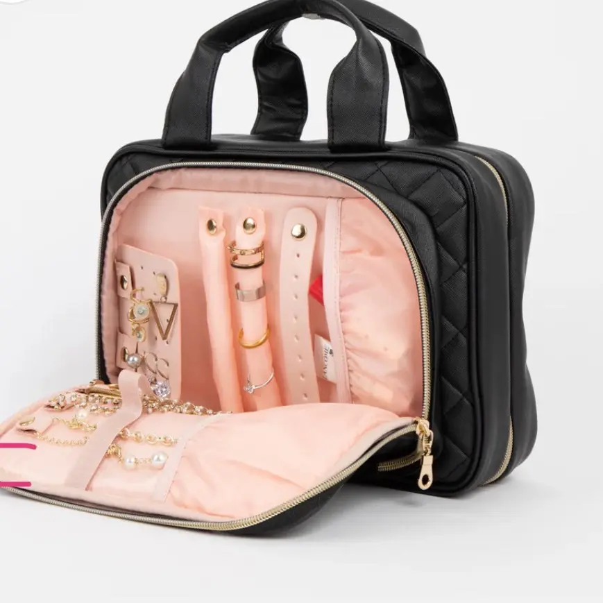 Elite Cosmetic Travel Toiletry Bag (with mirror and jewelry storage)