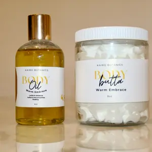 Warm Embrace Oil & Butter Bundle - Marshmallow Dreams Whipped Body Butter with Shea & Kokum Butters for Soft Hydrated Skin