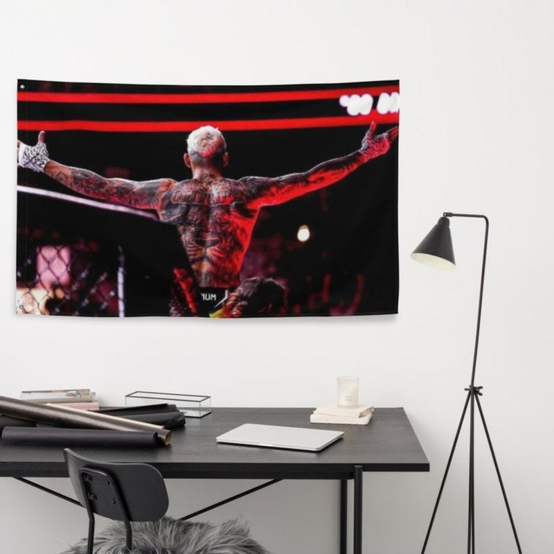 Charles Oliveira Inspired Room Flag, Motivational Wall Decor, Hard Work and Dedication, Inspirational Gift Cotton Decorative