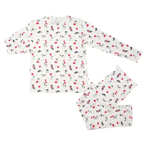 Men's Adult Bamboo Two-Piece Pajama Puppy Valentine