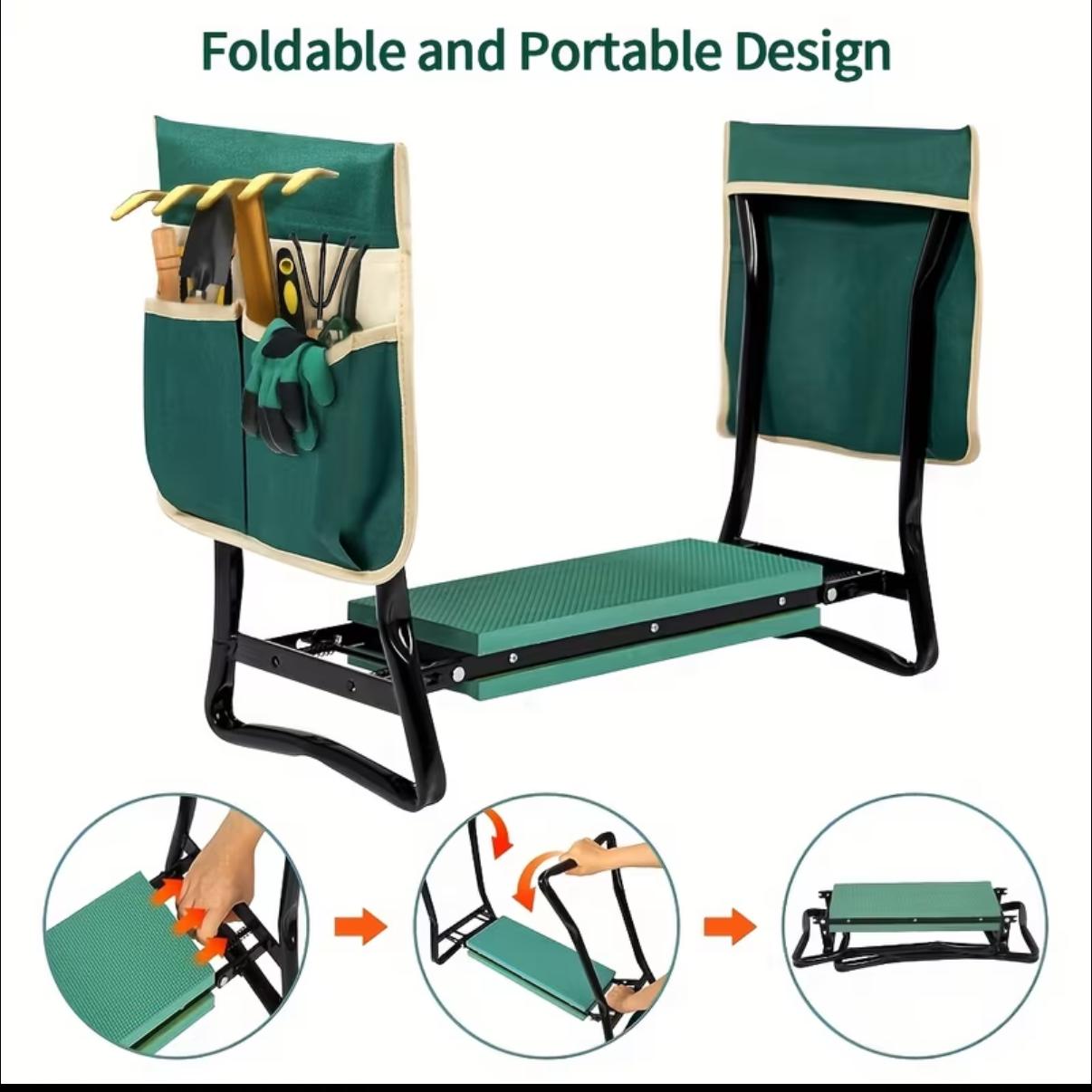 Pleasantly surprised！Upgraded Garden Kneeler and Seat with Soft Pad Foldable Stool for Gardening Heavy Duty 330 lbs Capacity Large Tool Pouches - Foam