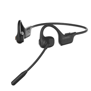 LOBKIN Bluetooth Headset with Microphone, Open Ear Headphones with DSP Noise Cancelling Mic and Multipoint, 10 hours playtime, Wireless Headset with Microphone for Work Office Working Driving Running