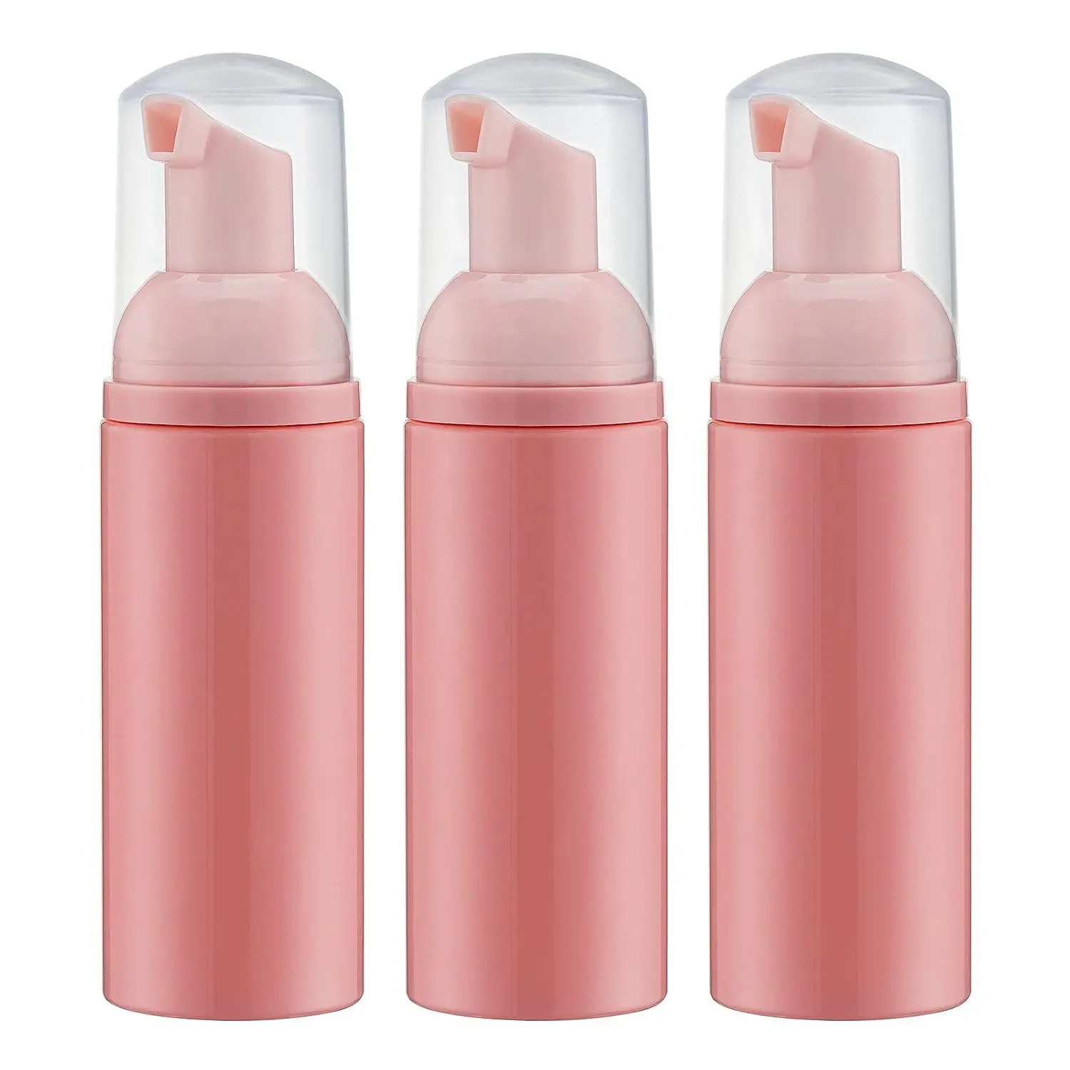 Tekson Foam Pump Bottle (Pink), Empty Travel Size Foam Dispenser Pump for Soap Shampoo, Lash Cleanser(60ml, 3PCS)