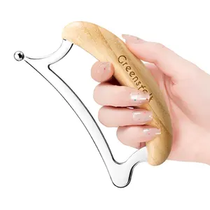 Greenstalk Stainless Steel Gua Sha Muscle Scraper Tool for Muscle Relief, Wooden Massage Tools,Body Guasha Tool, Portable Body Scrapers Tool for Neck, Back, Feet Recovery.