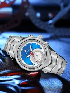 Men's Y2K Quartz Watch, Creative Blade Design, Vintage Style, Fashion Calendar, Waterproof, Unique Design, Retro Men's Wristwatch, Modern Fashionable Wristwatch, Casual Round Dial