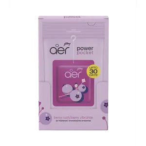 Godrej Aer Power Pocket Berry Rush Pack of 6, Hanging Home Air Freshener
