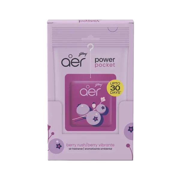 Godrej Aer Power Pocket Berry Rush Pack of 6, Hanging Home Air Freshener Godrej Aer Power Pocket Berry Rush Pack of 6, Hanging Home Air Freshener