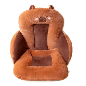 Capybara Plush Fabric Chair Cushion - Thick Padding, 63x50x40cm 1-Piece Integrated Backrest & Seat Pad, Minimalist Home Decor Winter Cushion for Office Long Sitting, One-Piece