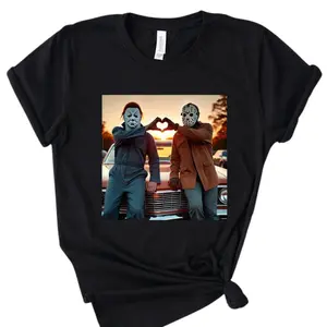 Vintage Michael Myers Halloween Heart Hands Shirt, Retro Michael Myers Shirt, Horror Movie Shirt, Myers Thriller Friday the 13th Horror, Adult funny T-shirt, Gift for Woman and Man