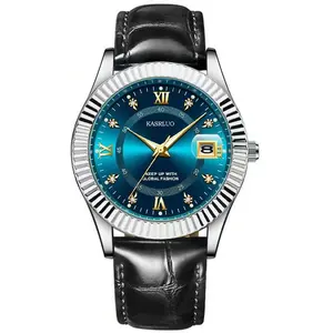 Men's watch men's Swiss automatic movement waterproof luminous double calendar steel belt ultra-thin premium quartz watch