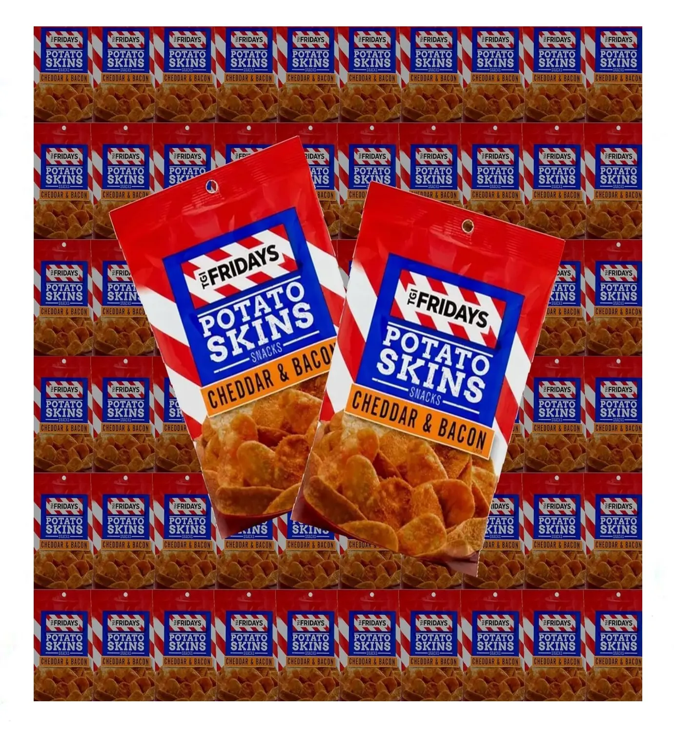 TGI Fridays Potato Skins Snacks, Cheddar & Bacon, 1oz Bag (Pack of 24, Total of 24 Oz)