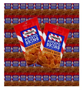 TGI Fridays Potato Skins Snacks, Cheddar & Bacon, 1oz Bag (Pack of 24, Total of 24 Oz)