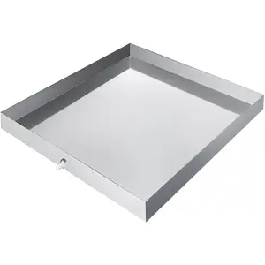 32 X 32 X 2.5 Inch Washing Machine Pan, 18 Gauge Thickness, 304 Stainless Steel, Heavy Duty Compact Washer Drip Tray With Drain Hole And Hose Adapter For Laundry Appliance Compatible With Most Front Load And Top Load Washers
