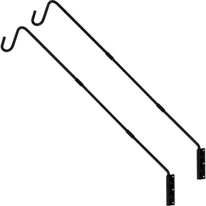 2 Pack Heavy Duty Deck Hook, 25 Inch or 36 Inch Wall Mounted Extended Reach Pole Plant Bracket for Hanging Bird Feeders, Plants, Suet Baskets, Lanterns and Wind Chimes