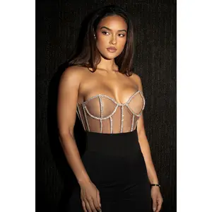 Dark Limited Edition Rhinestone Crystal Corset