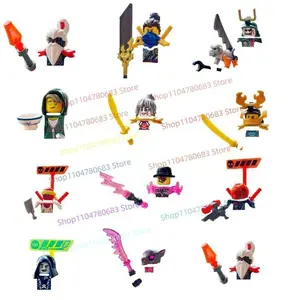 MOC Building Blocks Dual-Blade Ninja Mini Figure Elemental Master Assembly Model Display Anime TV Decor Toy Gift Collectible