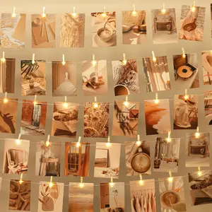 Photo Clips String Light,17FT Fairy Lights with 51 Clips, Battery Operated String Lights with Clips for Pictures, Room Decorations for Dorm Wall Bedroom Wedding Christmas Tree(Multi-Color)