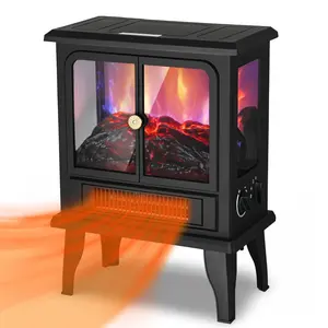 Lifeplus FP201S-T3-A2 1500W Electric Infrared Space Heater, 3-Second Rapid Heating, 3D Flame Effect, Overheat Protection, Suitable for Bedroom
