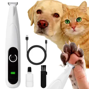 Dog Paw Trimmer,Upgraded Grooming Kit with LED Light,Type-C Rechargeable,Cordless Feature,IPX4 Waterproof,Low Noise Clipper for Dog and Other Pet's Hair Around Paw,Face,Eyes,Ears and Rump
