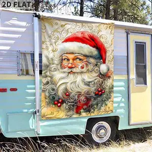 1 count 2D FLAT Classic Festivals Christmas Santa Claus Family Gatherings, 3x5ft Outdoor Atmosphere Flags Camping Decorations Banners, Winter Party Accessory | Holiday themed Decor | Quality Festive Print, Outdoor Christmas Decorations