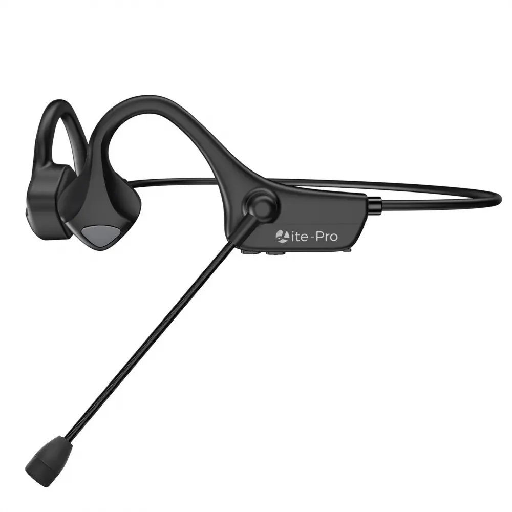 Silicone Lightweight Bone Conduction Over-Ear Noise-Canceling Bluetooth Headphone with Microphone, Low Latency Electronic Computer Gaming Headset for Business, Driving