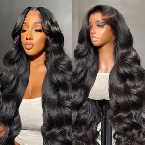 【NEW IN】Lemoda 13x6 HD Transparent Lace Frontal Human Hair Wigs 200 Density Pre-Cut / Pre-Plucked Brazilian Body Wave Lace Front Wig With Tiny Knots