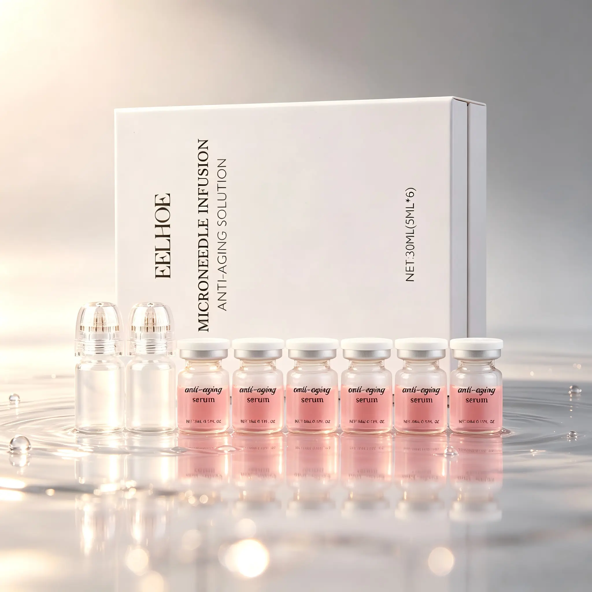 EELHOE Hydrating Skincare Roller Set with Hyaluronic Acid, Daily Moisturizing and Smoothing Microneedle Face Essence