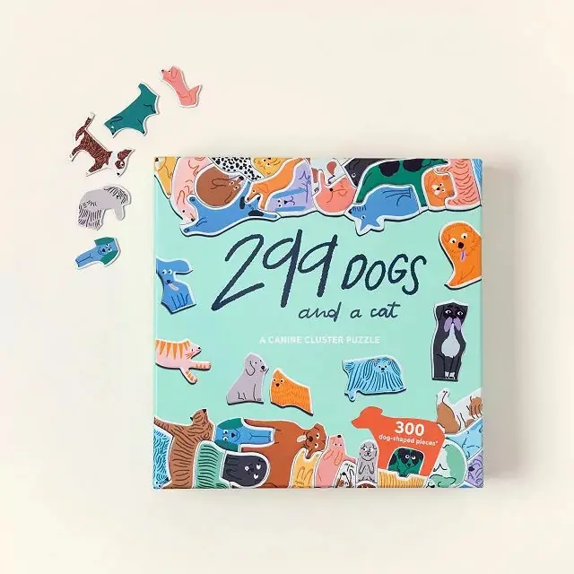 Uncommon Goods 299 Dogs & a Cat Puzzle, Pet Supply for Learning Through Play, Dog & Cat Accessory