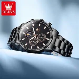 OLEVS Multifunctional Fashion Men's Watch with Chronograph Waterproof Stylish Design Christmas Gift for Boyfriend Perfect Choice for Business Professionals 2902 Reloj de cuarzo para hombre