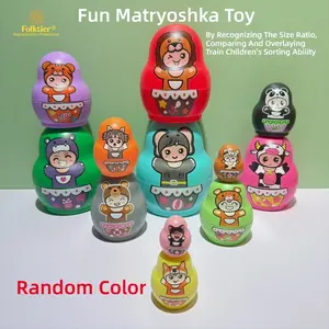12-Layer Nesting Doll (Cartoon Animals) Fun Matryoshka Toy, Russian Nesting Dolls, Educational Toys for Kids, Crafts & Collectible Souvenirs, Ideal Gifts for Christmas Halloween Easter Thanksgiving Valentine's Day Ramadan New Year Birthday Party Wedding.