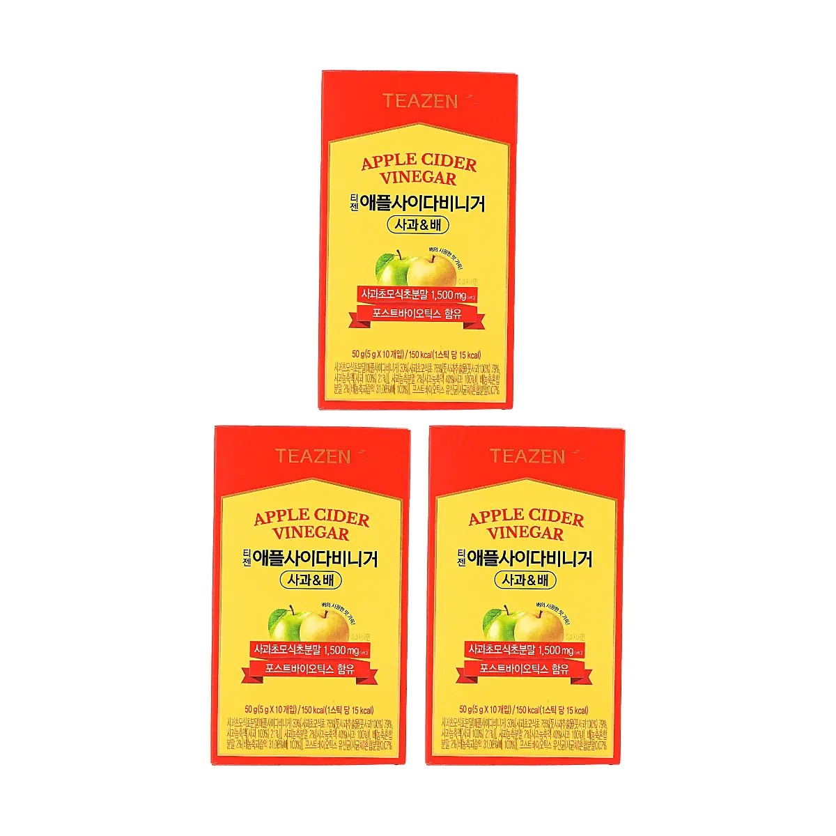 Teazen Apple Pear Vinegar Drink Mix 30 Sticks | TWICE Jihyo's Favorite Low-Calorie Gut Health Beverage