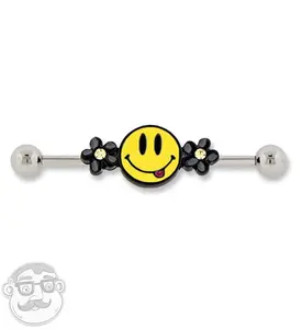 Smiley Face Industrial Barbell