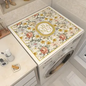 Drum Washing Machine Cover Waterproof Dustproof Cover No-Wash Sun Protection Mat Microwave Oven Refrigerator Bedside Table Cover Towel Top Mat