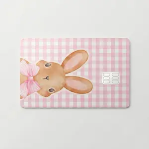 Coquette Bunny Credit Card Skin - APPLE CARD Vinyl Sticker Aesthetic Cover 3.37 in x 2.125 in Waterproof Laminated Scratch-Resistant Design.