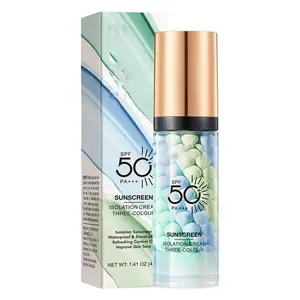 3-in-1 Color Correcting Facial Serum Primer SPF 50 PA+++ Moisturizing Oil Control & Refreshing Green Tones Concealer Foundation Makeup