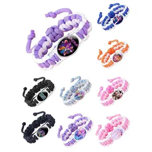 Kpop Demon Hunters Colorful Woven Adjustable Bracelet, Adjustable Slider Bracelets, Fashion Couple & Friendship Hand Jewelry, Perfect Gift for Anniversaries Birthdays Holidays