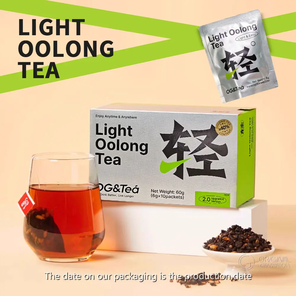 2 Cartons 2.0 Wloss Tea Light Oolong 60g（6g×10packs）With Black Oolong Barley Brown Rice Tartary Buckwheat