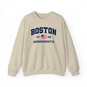 Boston Massachusetts Sweatshirt, Gifts, Crewneck, Funny Sweater Shirt, Jumper, Men Women, Him Her