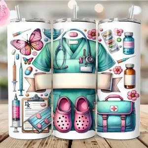 Personalized Medical Life Tumbler - Featuring design Butterfly & Medical Icons Design for Life in Healthcare