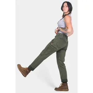 Shop Pant in Olive Green Denim