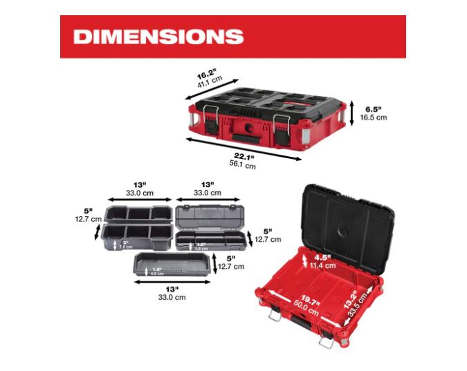 Milwaukee 48-22-8424 75-Pound Capacity Polymer Packout Standard Tool Box - New