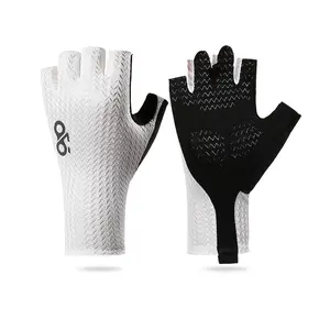 Half finger cycling gloves, summer outdoor sports white/black/gray road cycling gloves, Workout Accessories