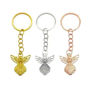 Metal butterfly angel wings European keychain accessories, decorative items, DIY pendants, party decoration supplies, keychains -HN329-15
