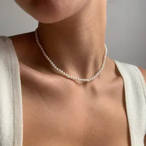 EVRY JEWELS Gold or Silver Plated Women's Hypoallergenic Girly Pearly Necklace