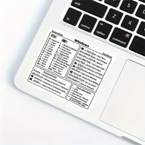 "Speedy Learning" 2pcs Windows & Word Shortcut Key Stickers - Self-Adhesive, Disposable, Rectangular Office Essentials For Laptop Keyboard Reference