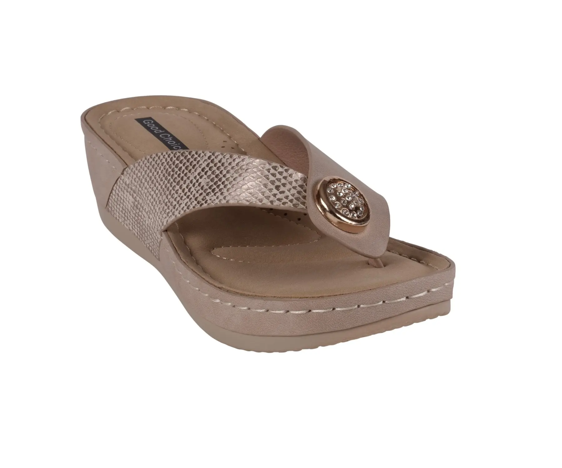 GC Shoes  Women's Dafni Bronze Wedge Sandals