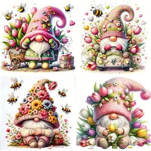 4pcs Mini Diamond Painting Kit, Adult Art Craft Set, DIY 5D Round Drill Home Decor, Halloween Festival Wall Decoration, Handicraft