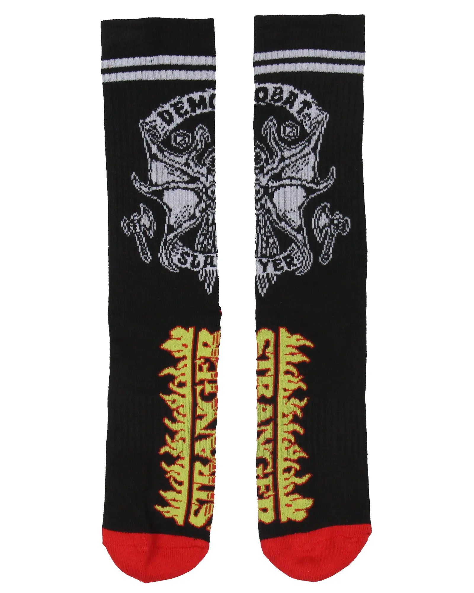 Stranger Things Crew Socks, Stranger Things Demobat Fire Logo Athletic Cushioned Mid-Calf Socks For Women Men 1 Pair
