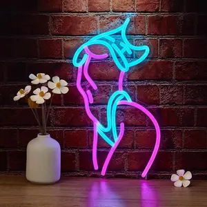 Abstract Figure Design LED Neon Light, Led Lit 1 Count USB Powered Creative Fashion Dimmable LED Neon Sign, Decoration LED Light for Home Living Room Bedroom Party, Home Decoration Lamp, Led Wall Decor