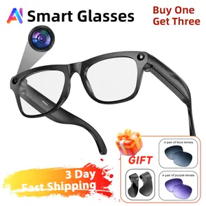 SIMSONLAB AI Smart Glasses, First-Person Shooting, AI Voice Assistant, Real-Time Translation, 260mAh Long Battery Life, Bluetooth Connection, Dual-Channel External Speaker, Music Playback, Incoming Call, Auxiliary Communication